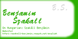 benjamin szakall business card